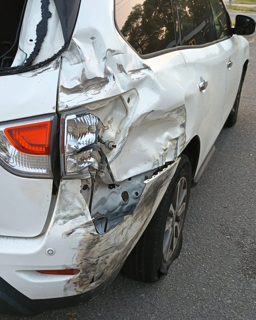 Rear quarter caved in before repair